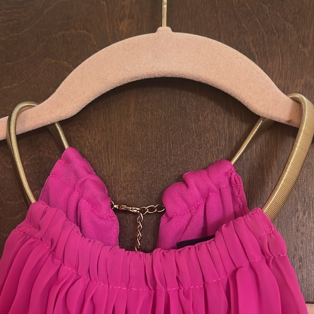 NWT Fuchsia Pleated Maxi Dress - Picture 4 of 6